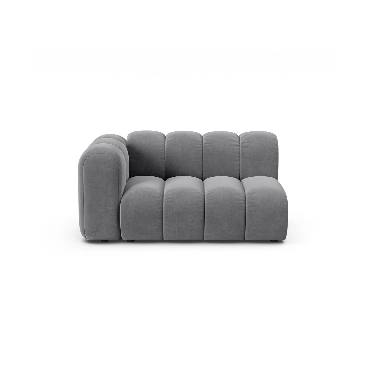 Lupine Modulares 2-Sitzer Sofa Sitzelement, Linke Seite, aus Samt in Grau (Salvador 17), 145x95 cm von Micadoni – Bild 1