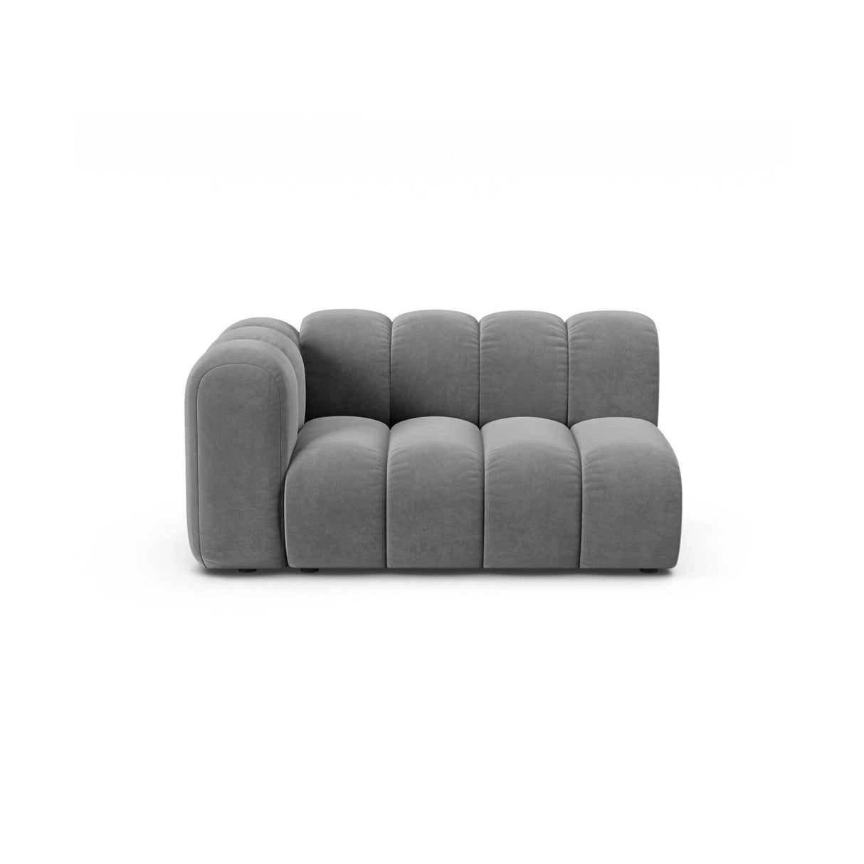 Lupine Modulares 2-Sitzer Sofa Sitzelement, Linke Seite, aus Samt in Grau (Salvador 17), 145x95 cm von Micadoni – Bild 1
