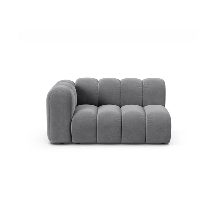 Lupine Modulares 2-Sitzer Sofa Sitzelement, Linke Seite, aus Samt in Grau (Salvador 17), 145x95 cm von Micadoni – Bild 1