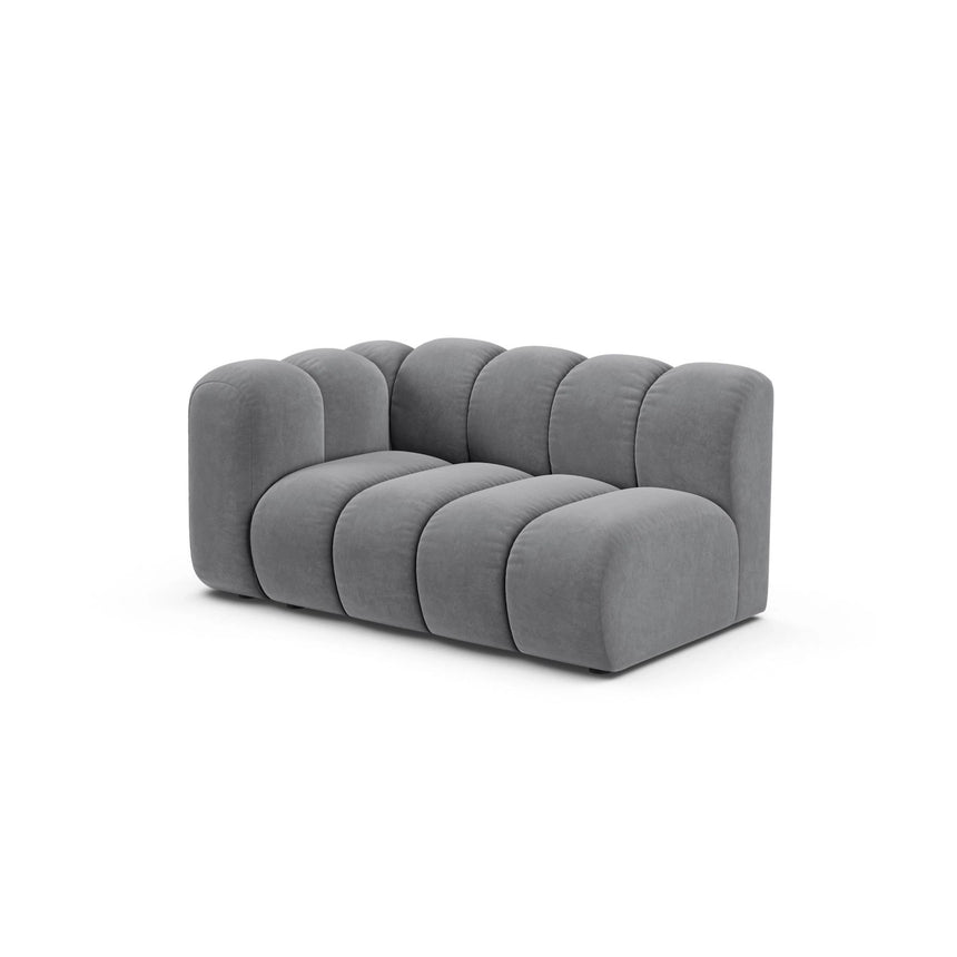 Lupine Modulares 2-Sitzer Sofa Sitzelement, Linke Seite, aus Samt in Grau (Salvador 17), 145x95 cm von Micadoni – Bild 3