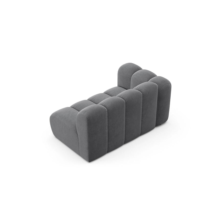 Lupine Modulares 2-Sitzer Sofa Sitzelement, Linke Seite, aus Samt in Grau (Salvador 17), 145x95 cm von Micadoni – Bild 4