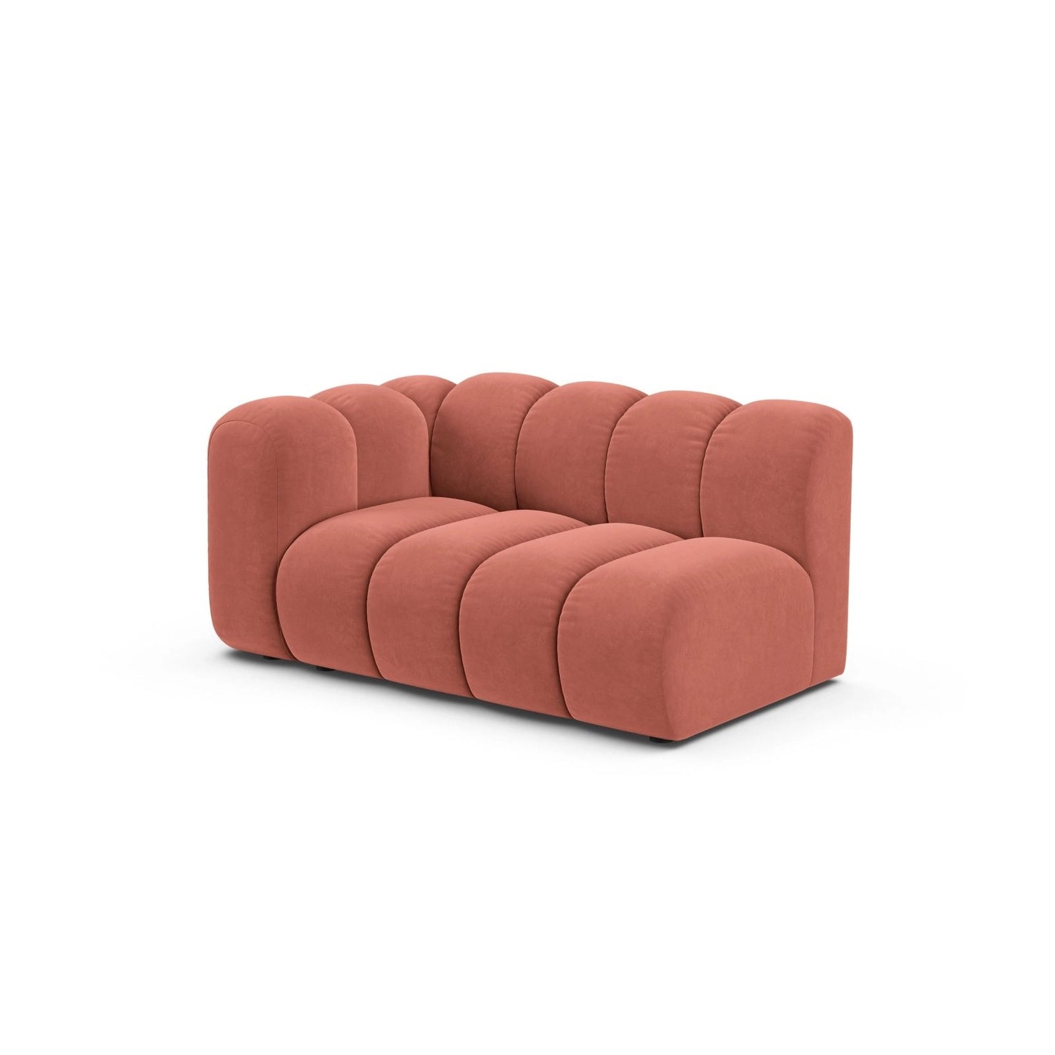 Lupine Modulares 2-Sitzer Sofa Sitzelement, Linke Seite, aus Samt in Koralle (Salvador 12), 145x95 cm von Micadoni – Bild 3
