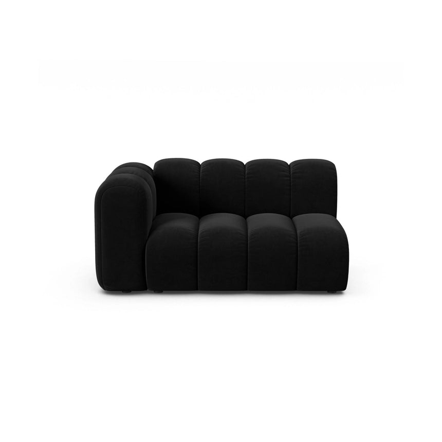 Lupine Modulares 2-Sitzer Sofa Sitzelement, Linke Seite, aus Samt in Schwarz (Salvador 19), 145x95 cm von Micadoni – Bild 1