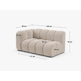 Lupine Modulares 2-Sitzer Sofa Sitzelement, Rechte Seite, aus Boucle in Beige (Baloo 2074), 145x95 cm von Micadoni – Bild 2