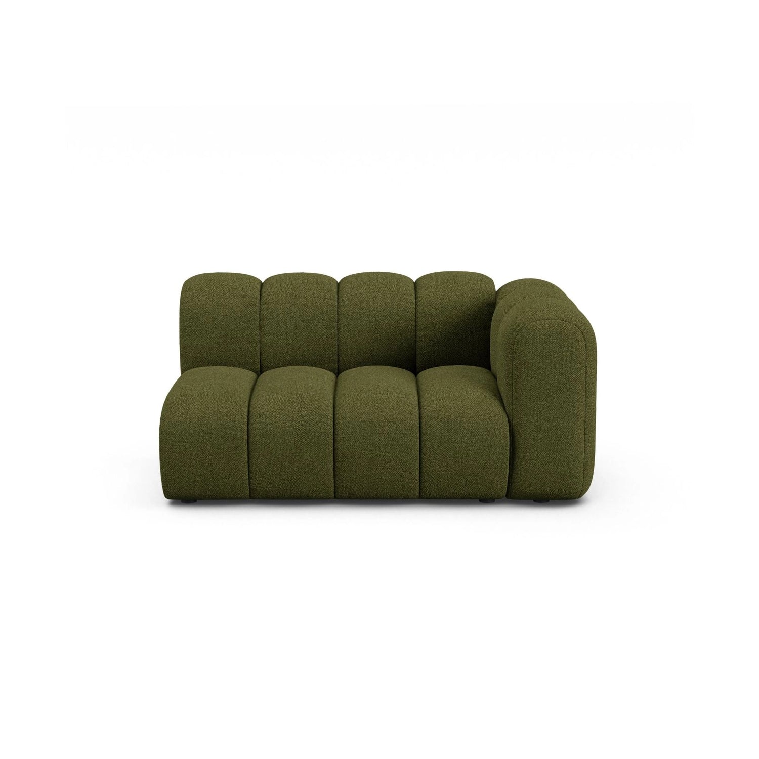 Lupine Modulares 2-Sitzer Sofa Sitzelement, Rechte Seite, aus Boucle in Dunkles olivgrün (Baloo 2090), 145x95 cm von Micadoni – Bild 1