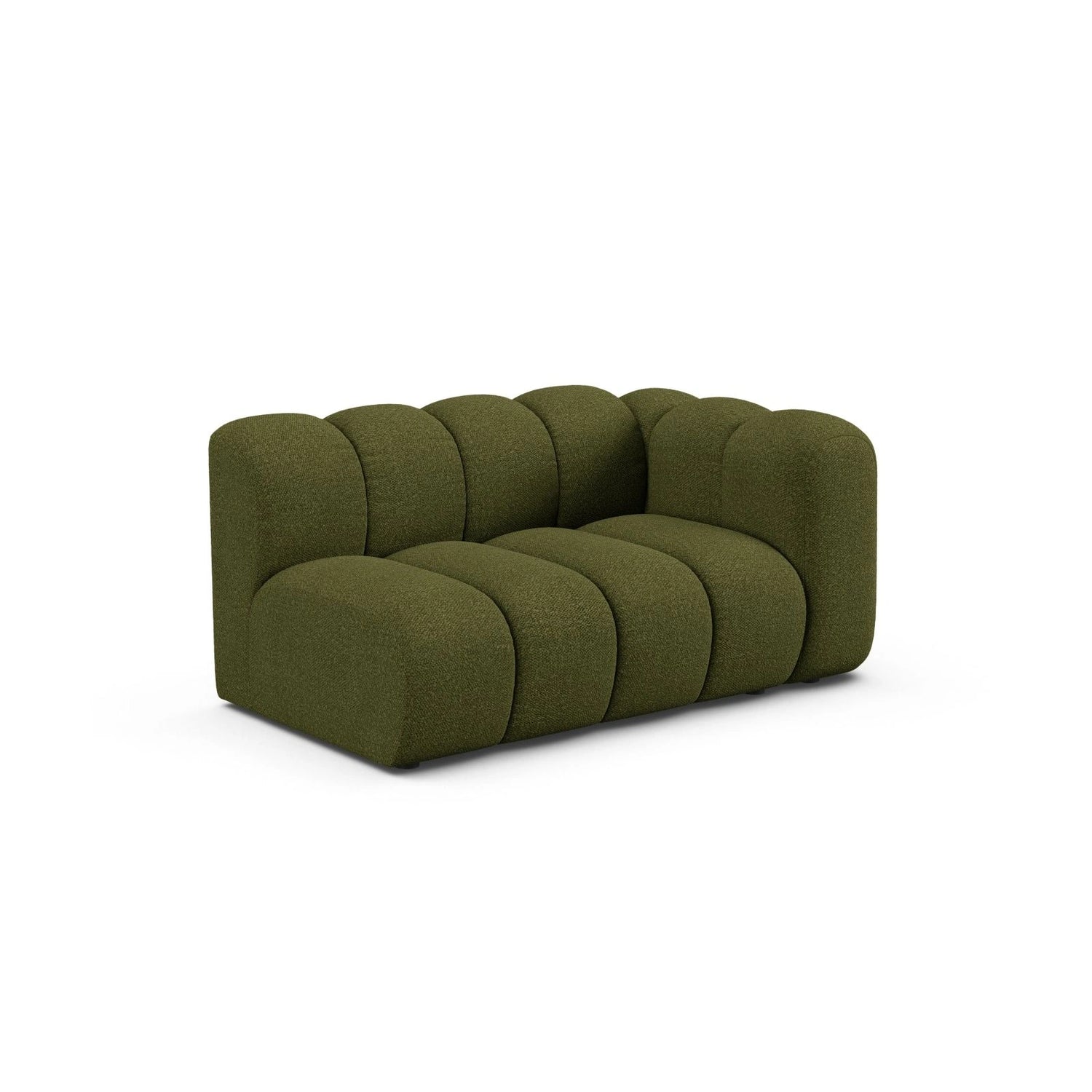 Lupine Modulares 2-Sitzer Sofa Sitzelement, Rechte Seite, aus Boucle in Dunkles olivgrün (Baloo 2090), 145x95 cm von Micadoni – Bild 3