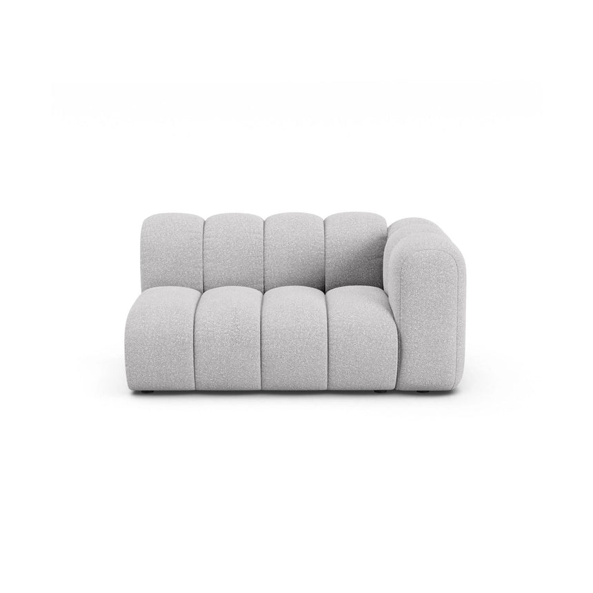 Lupine Modulares 2-Sitzer Sofa Sitzelement, Rechte Seite, aus Boucle in Hellgrau (Baloo 2085), 145x95 cm von Micadoni – Bild 1