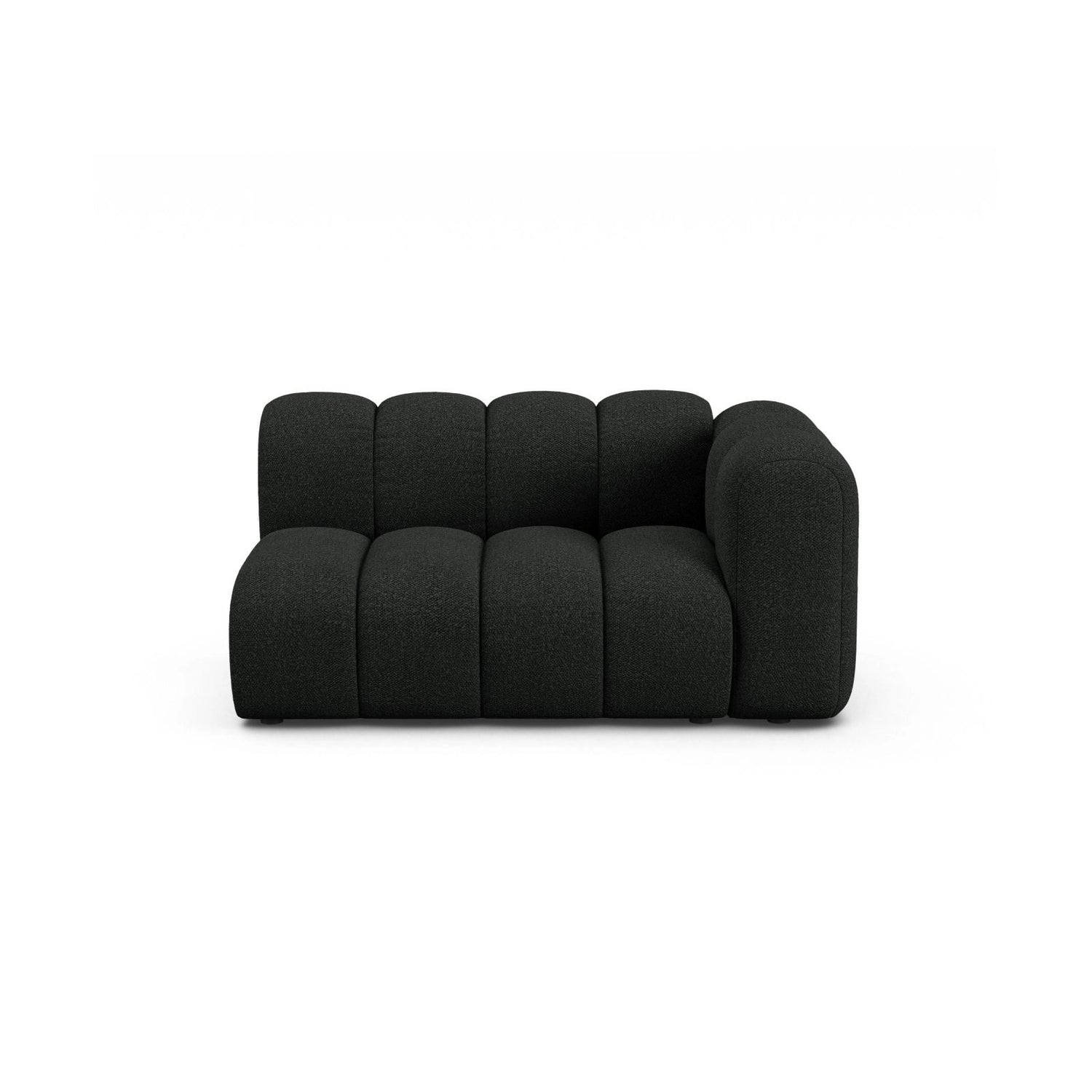 Lupine Modulares 2-Sitzer Sofa Sitzelement, Rechte Seite, aus Boucle in Schwarz (Baloo 2082), 145x95 cm von Micadoni – Bild 1