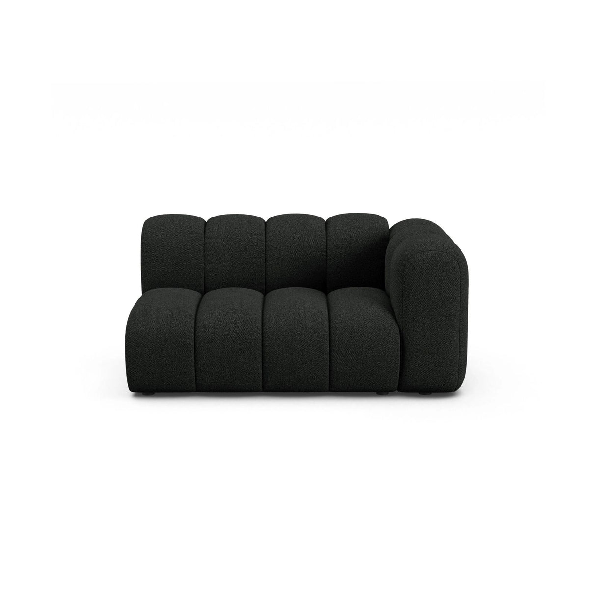 Lupine Modulares 2-Sitzer Sofa Sitzelement, Rechte Seite, aus Boucle in Schwarz (Baloo 2082), 145x95 cm von Micadoni – Bild 1