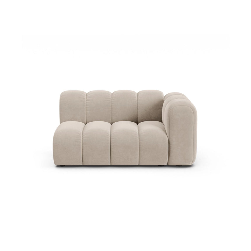 Lupine Modulares 2-Sitzer Sofa Sitzelement, Rechte Seite, aus Samt in Beige (Salvador 1), 145x95 cm von Micadoni – Bild 1
