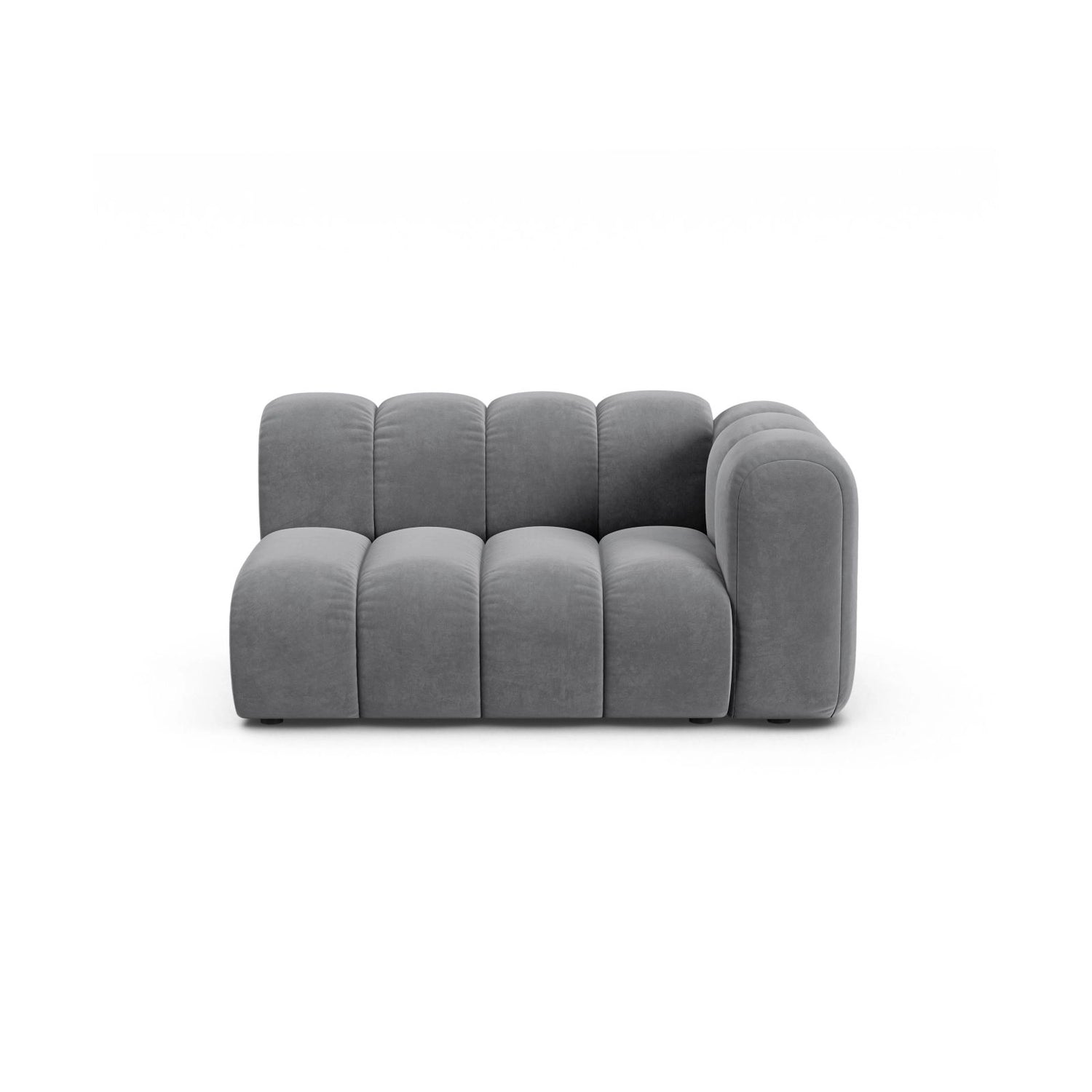 Lupine Modulares 2-Sitzer Sofa Sitzelement, Rechte Seite, aus Samt in Grau (Salvador 17), 145x95 cm von Micadoni – Bild 1