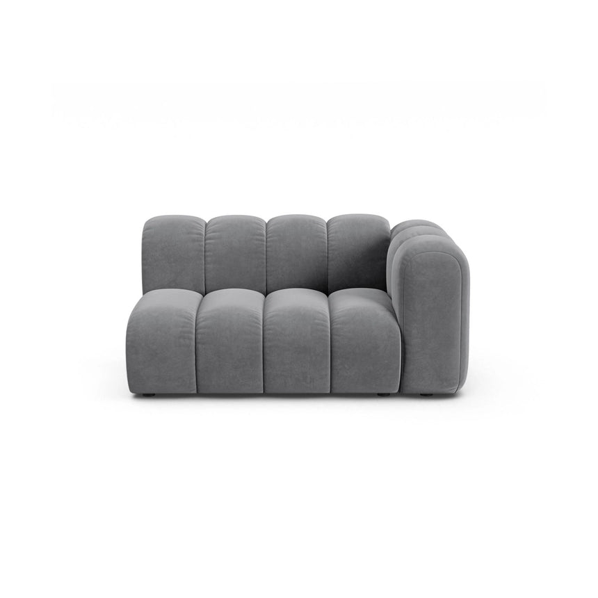 Lupine Modulares 2-Sitzer Sofa Sitzelement, Rechte Seite, aus Samt in Grau (Salvador 17), 145x95 cm von Micadoni – Bild 1