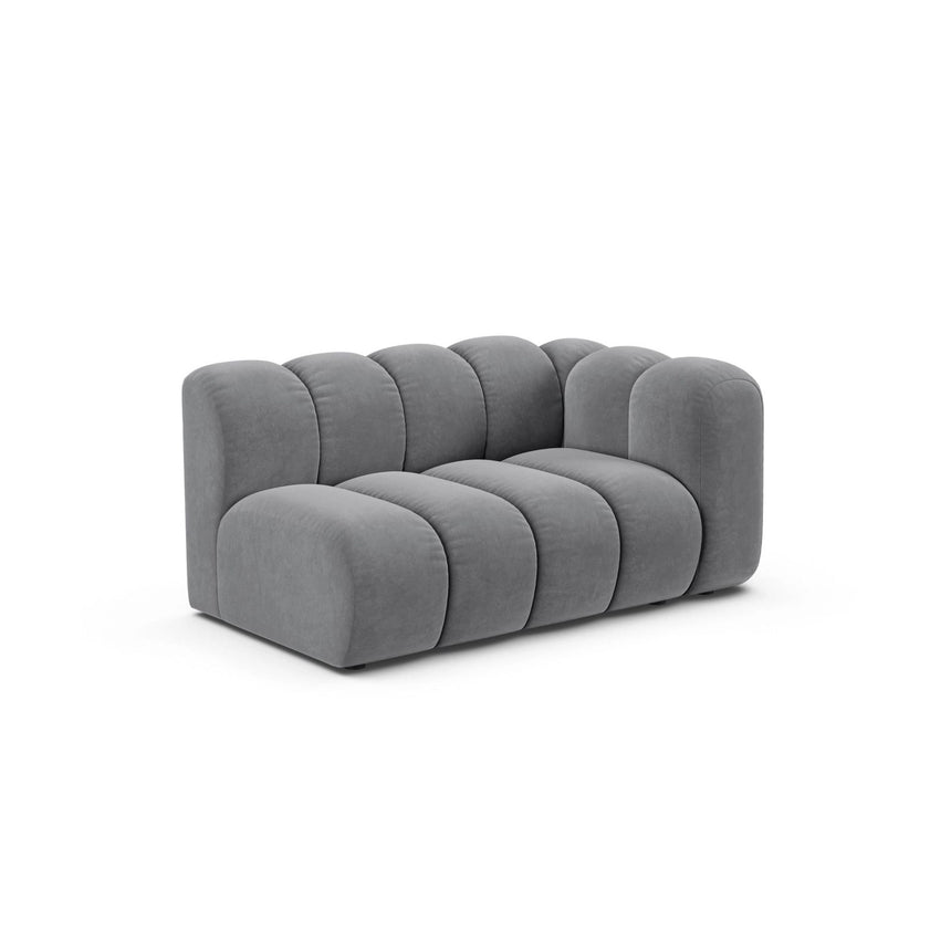 Lupine Modulares 2-Sitzer Sofa Sitzelement, Rechte Seite, aus Samt in Grau (Salvador 17), 145x95 cm von Micadoni – Bild 3