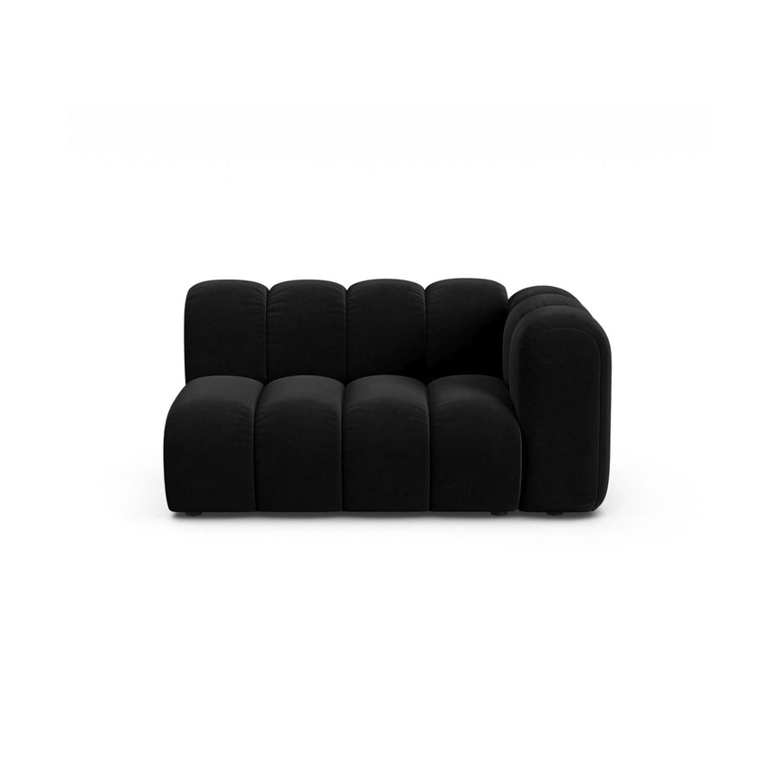 Lupine Modulares 2-Sitzer Sofa Sitzelement, Rechte Seite, aus Samt in Schwarz (Salvador 19), 145x95 cm von Micadoni – Bild 1