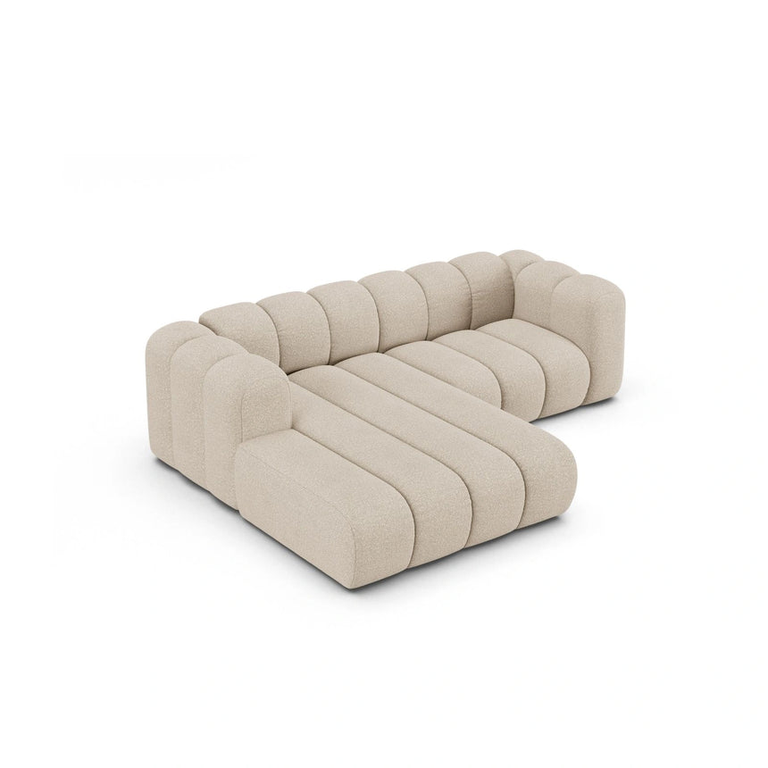 Lupine Modulares 3-Sitzer Ecksofa, Linke Seite, aus Boucle in Beige (Baloo 2074), 230x177 cm von Micadoni – Bild 4