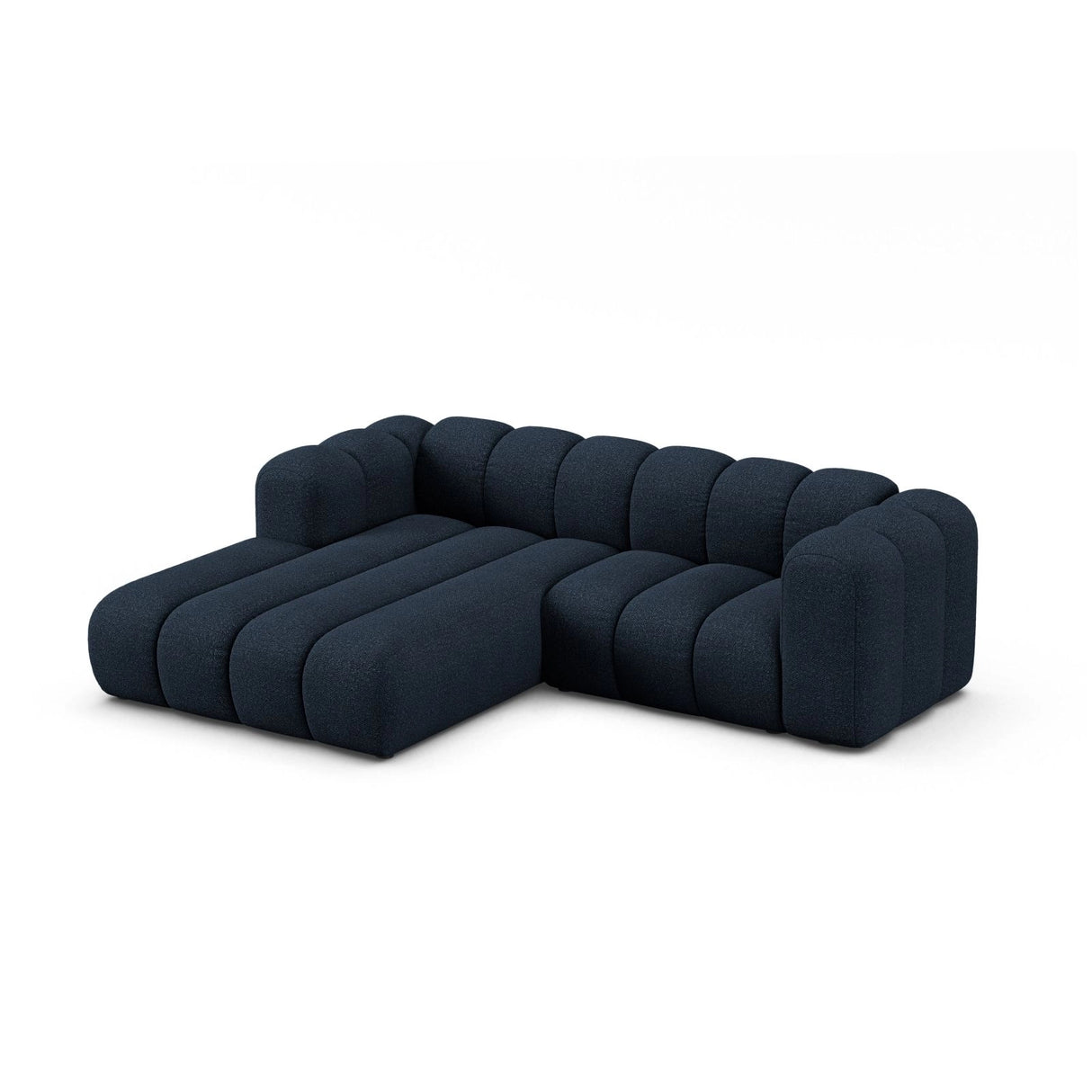 Lupine Modulares 3-Sitzer Ecksofa, Linke Seite, aus Boucle in Dunkelblau (Baloo 2088), 230x177 cm von Micadoni – Bild 3