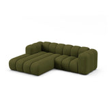 Lupine Modulares 3-Sitzer Ecksofa, Linke Seite, aus Boucle in Dunkles olivgrün (Baloo 2090), 230x177 cm von Micadoni – Bild 3
