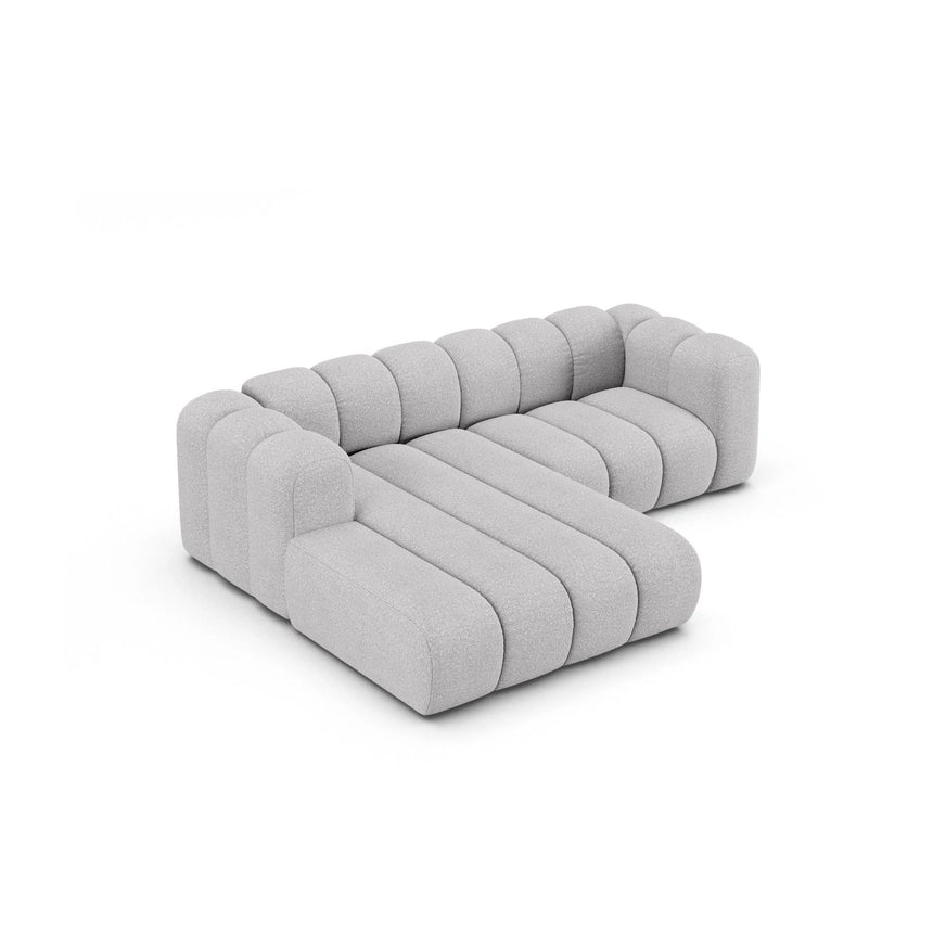 Lupine Modulares 3-Sitzer Ecksofa, Linke Seite, aus Boucle in Hellgrau (Baloo 2085), 230x177 cm von Micadoni – Bild 4