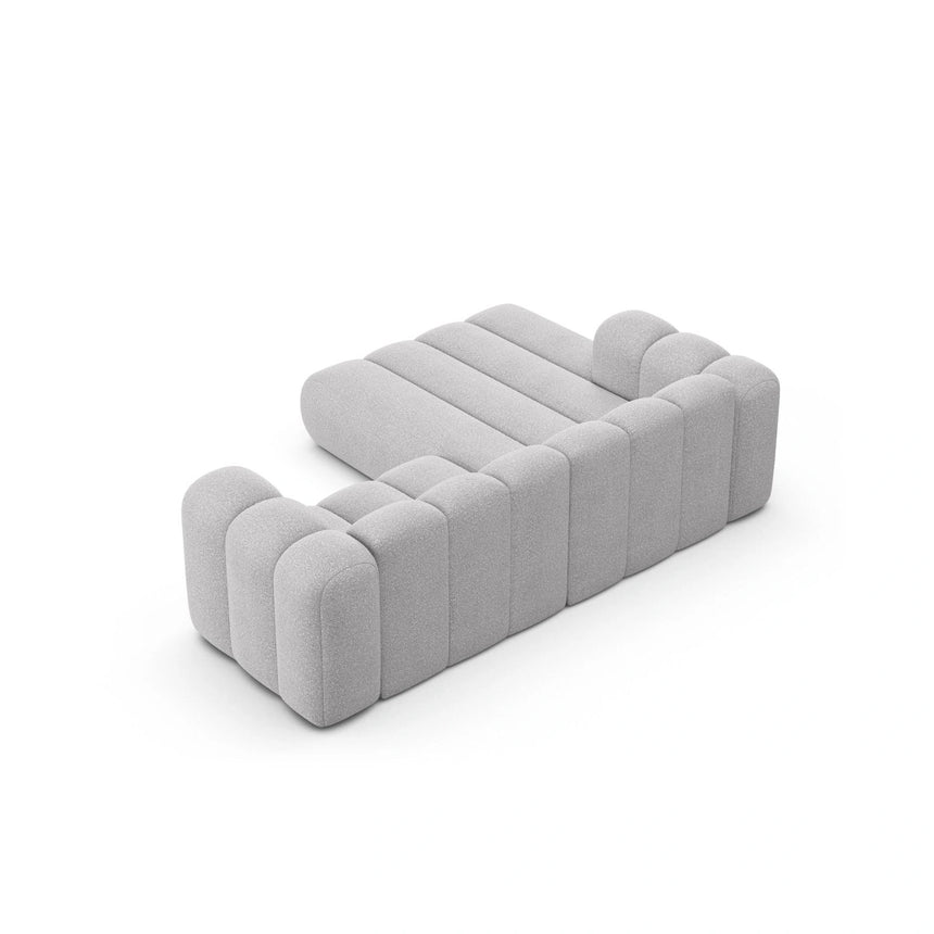Lupine Modulares 3-Sitzer Ecksofa, Linke Seite, aus Boucle in Hellgrau (Baloo 2085), 230x177 cm von Micadoni – Bild 5