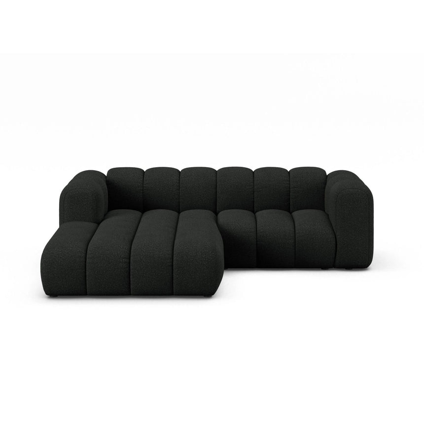 Lupine Modulares 3-Sitzer Ecksofa, Linke Seite, aus Boucle in Schwarz (Baloo 2082), 230x177 cm von Micadoni – Bild 1
