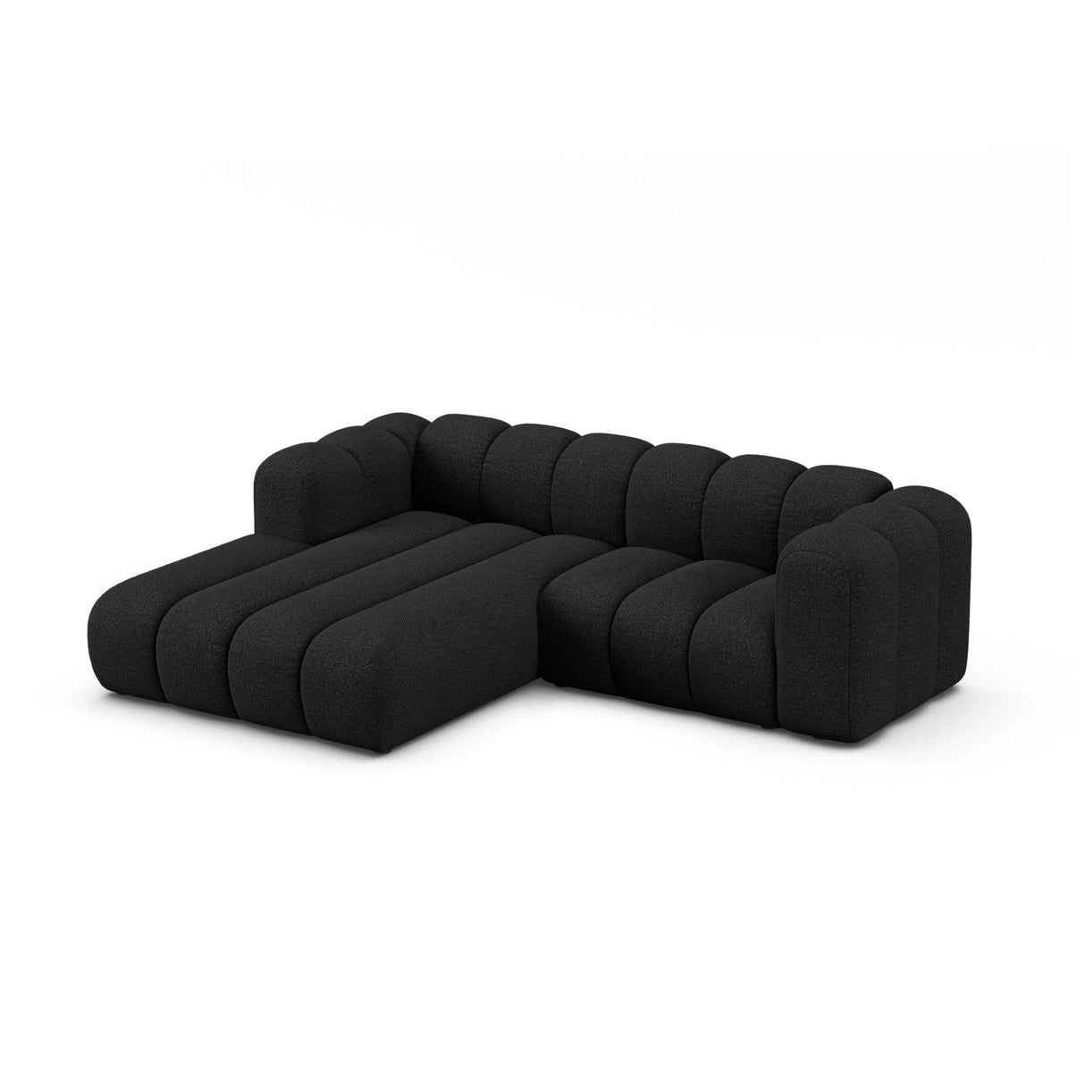 Lupine Modulares 3-Sitzer Ecksofa, Linke Seite, aus Boucle in Schwarz (Baloo 2082), 230x177 cm von Micadoni – Bild 3