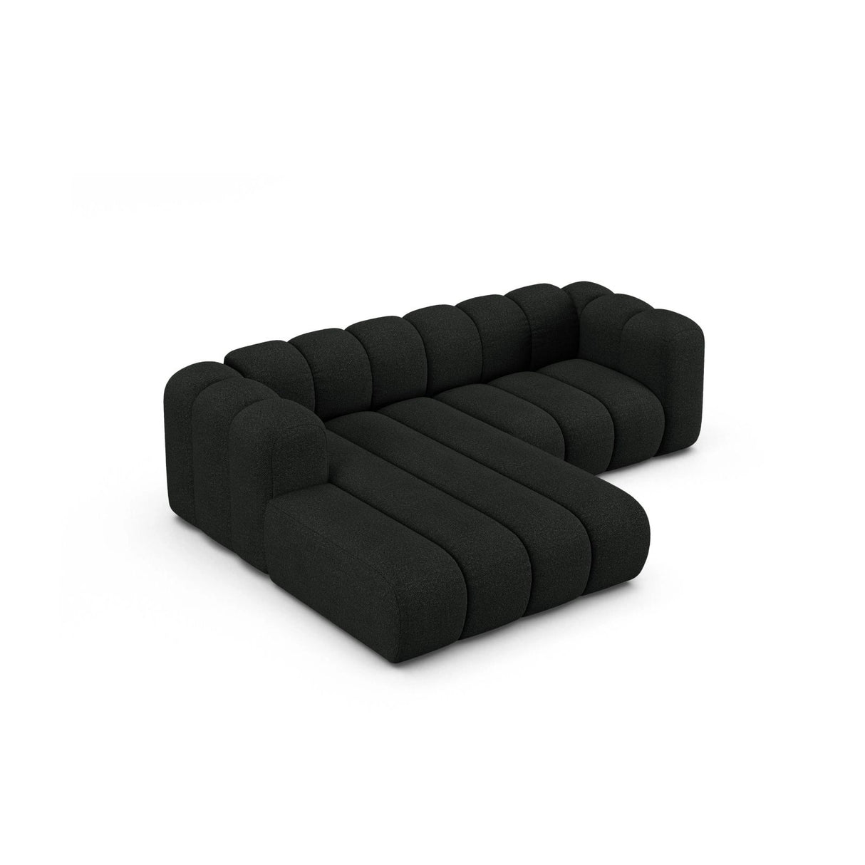 Lupine Modulares 3-Sitzer Ecksofa, Linke Seite, aus Boucle in Schwarz (Baloo 2082), 230x177 cm von Micadoni – Bild 4