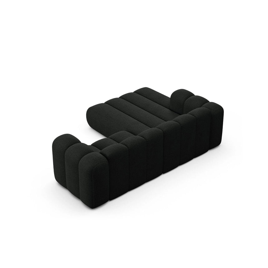 Lupine Modulares 3-Sitzer Ecksofa, Linke Seite, aus Boucle in Schwarz (Baloo 2082), 230x177 cm von Micadoni – Bild 5