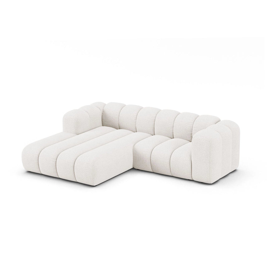Lupine Modulares 3-Sitzer Ecksofa, Linke Seite, aus Boucle in Weiß (Baloo 2073), 230x177 cm von Micadoni – Bild 3
