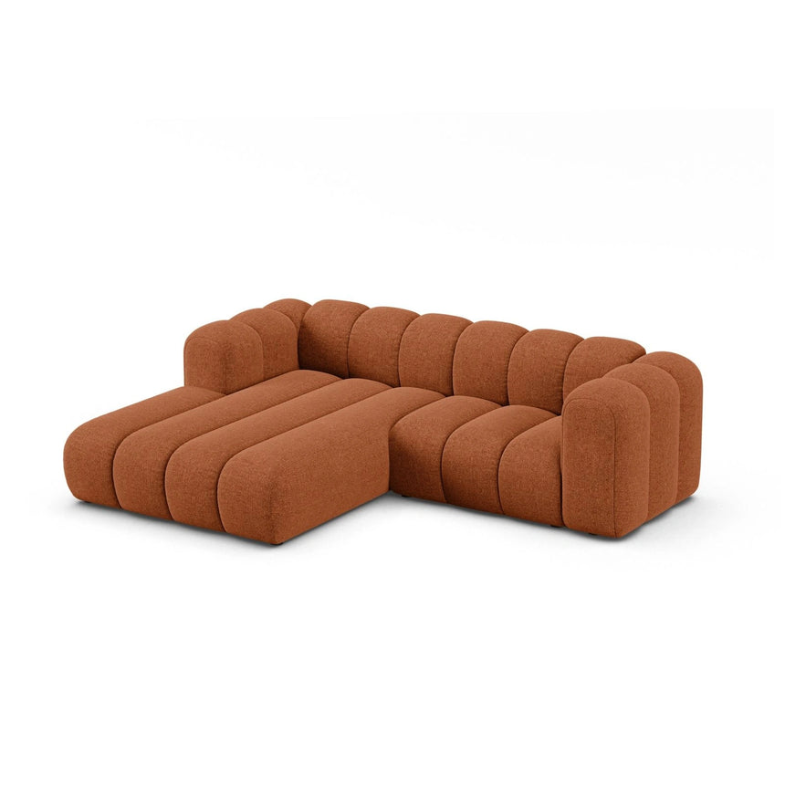 Lupine Modulares 3-Sitzer Ecksofa, Linke Seite, aus Chenille in Brick (Eden 10 Terra), 230x177 cm von Micadoni – Bild 4