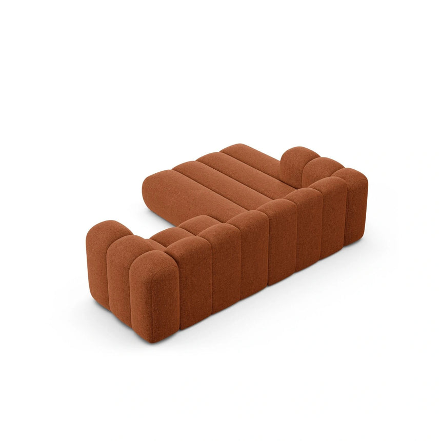 Lupine Modulares 3-Sitzer Ecksofa, Linke Seite, aus Chenille in Brick (Eden 10 Terra), 230x177 cm von Micadoni – Bild 6