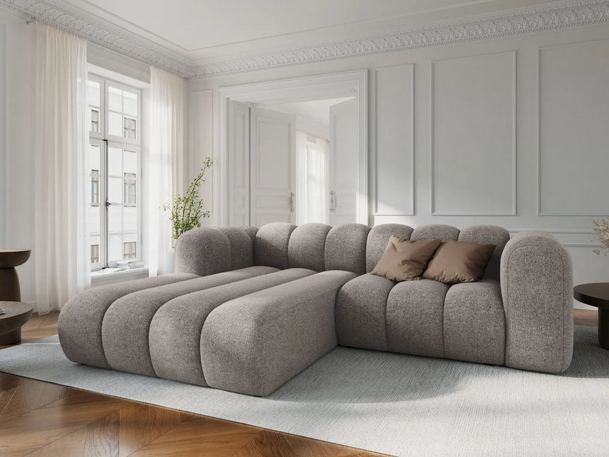 Lupine Modulares 3-Sitzer Ecksofa, Linke Seite, aus Chenille in Dunkelbeige (Eden 4 Beige), 230x177 cm von Micadoni – Bild 2