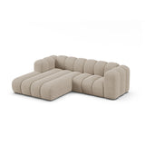 Lupine Modulares 3-Sitzer Ecksofa, Linke Seite, aus Chenille in Dunkelbeige (Eden 4 Beige), 230x177 cm von Micadoni – Bild 4