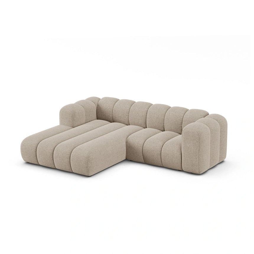 Lupine Modulares 3-Sitzer Ecksofa, Linke Seite, aus Chenille in Dunkelbeige (Eden 4 Beige), 230x177 cm von Micadoni – Bild 4