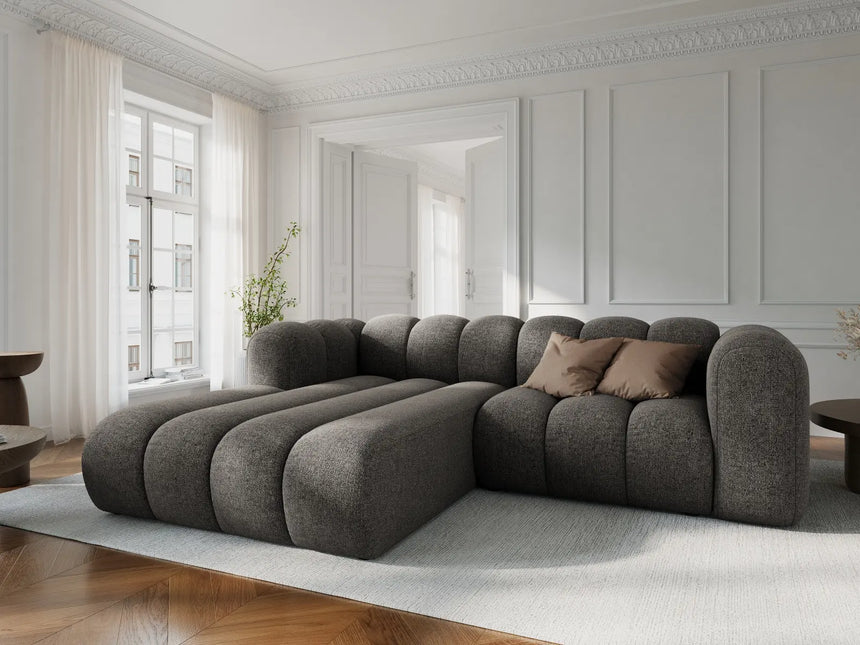 Lupine Modulares 3-Sitzer Ecksofa, Linke Seite, aus Chenille in Dunkelgrau (Eden 20 Graphite), 230x177 cm von Micadoni – Bild 2