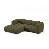 Lupine Modulares 3-Sitzer Ecksofa, Linke Seite, aus Chenille in Grün (Eden 12 Olive), 230x177 cm von Micadoni – Bild 4