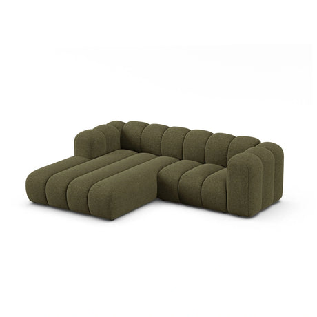 Lupine Modulares 3-Sitzer Ecksofa, Linke Seite, aus Chenille in Grün (Eden 12 Olive), 230x177 cm von Micadoni – Bild 4