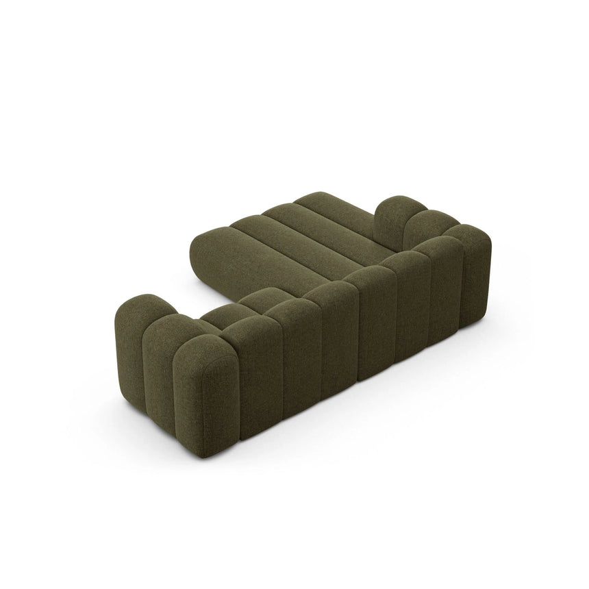 Lupine Modulares 3-Sitzer Ecksofa, Linke Seite, aus Chenille in Grün (Eden 12 Olive), 230x177 cm von Micadoni – Bild 6