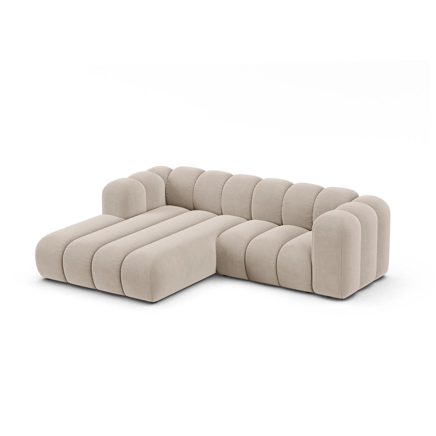 Lupine Modulares 3-Sitzer Ecksofa, Linke Seite, aus Samt, Chenille oder Boucle, 230x177 cm von Micadoni – Bild 3