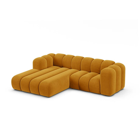 Lupine Modulares 3-Sitzer Ecksofa, Linke Seite, aus Samt in Gelb (Salvador 10), 230x177 cm von Micadoni – Bild 3