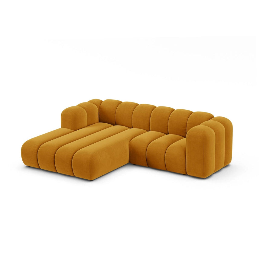 Lupine Modulares 3-Sitzer Ecksofa, Linke Seite, aus Samt in Gelb (Salvador 10), 230x177 cm von Micadoni – Bild 3