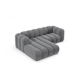 Lupine Modulares 3-Sitzer Ecksofa, Linke Seite, aus Samt in Grau (Salvador 17), 230x177 cm von Micadoni – Bild 4