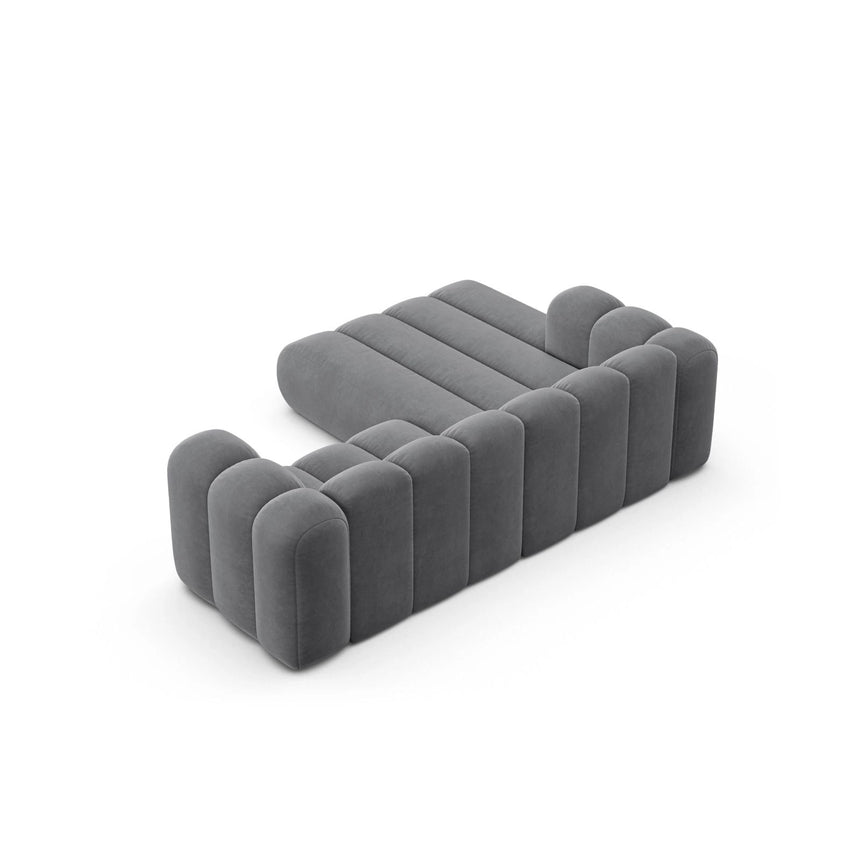 Lupine Modulares 3-Sitzer Ecksofa, Linke Seite, aus Samt in Grau (Salvador 17), 230x177 cm von Micadoni – Bild 5