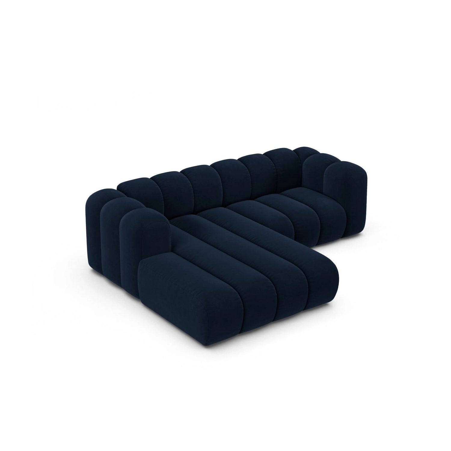 Lupine Modulares 3-Sitzer Ecksofa, Linke Seite, aus Samt in Königsblau (Salvador 5), 230x177 cm von Micadoni – Bild 4