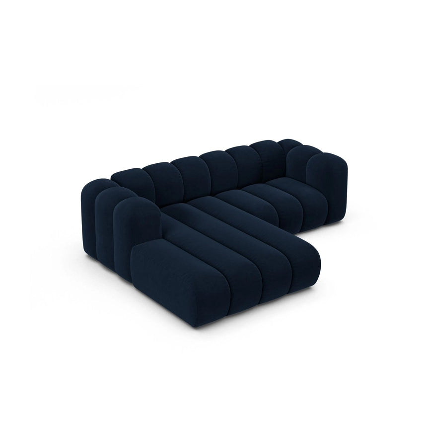 Lupine Modulares 3-Sitzer Ecksofa, Linke Seite, aus Samt in Königsblau (Salvador 5), 230x177 cm von Micadoni – Bild 4