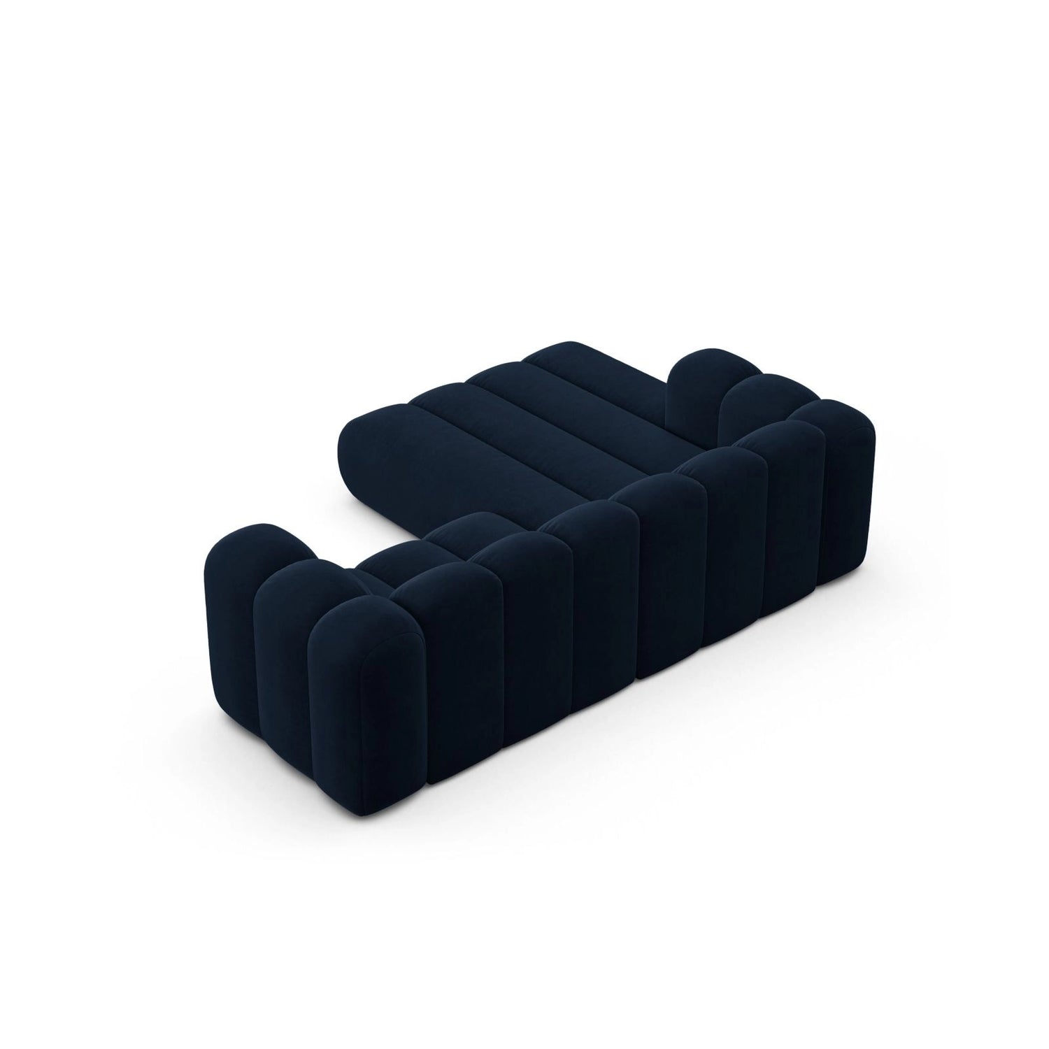 Lupine Modulares 3-Sitzer Ecksofa, Linke Seite, aus Samt in Königsblau (Salvador 5), 230x177 cm von Micadoni – Bild 5