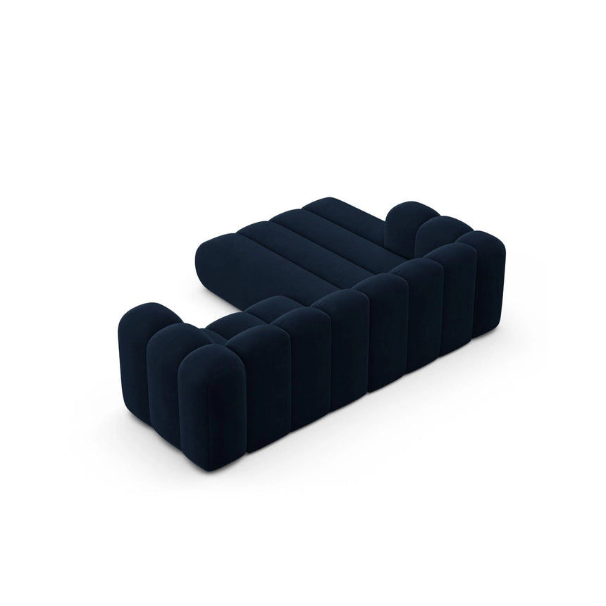 Lupine Modulares 3-Sitzer Ecksofa, Linke Seite, aus Samt in Königsblau (Salvador 5), 230x177 cm von Micadoni – Bild 5