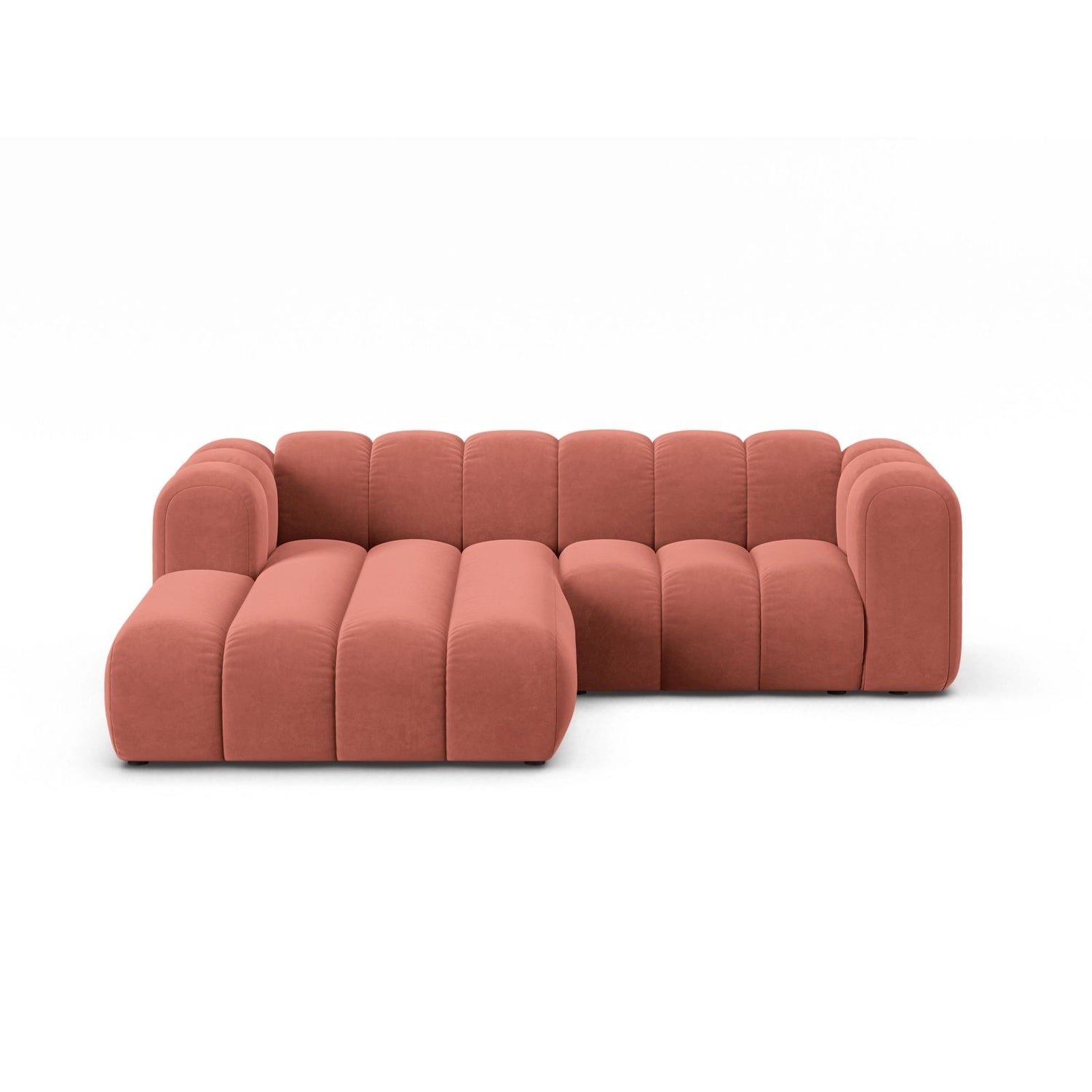 Lupine Modulares 3-Sitzer Ecksofa, Linke Seite, aus Samt in Koralle (Salvador 12), 230x177 cm von Micadoni – Bild 1