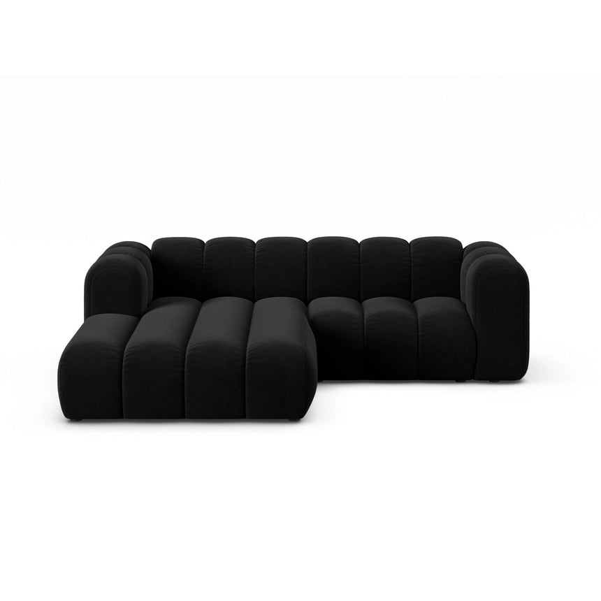 Lupine Modulares 3-Sitzer Ecksofa, Linke Seite, aus Samt in Schwarz (Salvador 19), 230x177 cm von Micadoni – Bild 1