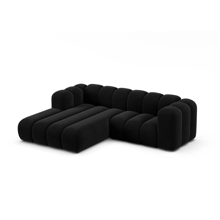 Lupine Modulares 3-Sitzer Ecksofa, Linke Seite, aus Samt in Schwarz (Salvador 19), 230x177 cm von Micadoni – Bild 3