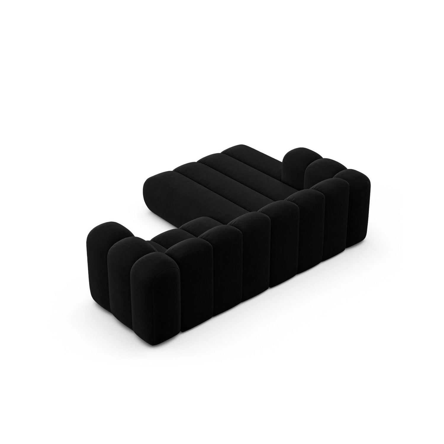 Lupine Modulares 3-Sitzer Ecksofa, Linke Seite, aus Samt in Schwarz (Salvador 19), 230x177 cm von Micadoni – Bild 5